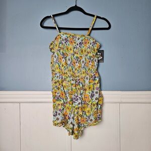 Art Class Yellow Floral Romper Girls XL NWT
